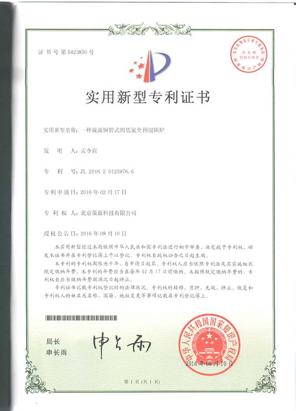 3133拉斯维加斯专低氮小型旋流铜管锅炉 专利技术